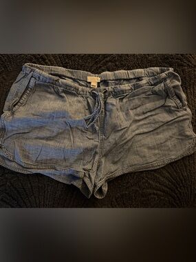 J Crew Light Denim Casual Drawstring Shorts